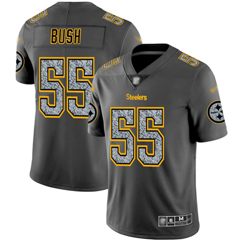 Men Pittsburgh Steelers Football #55 Limited Gray Devin Bush Static Fashion Nike NFL Jersey